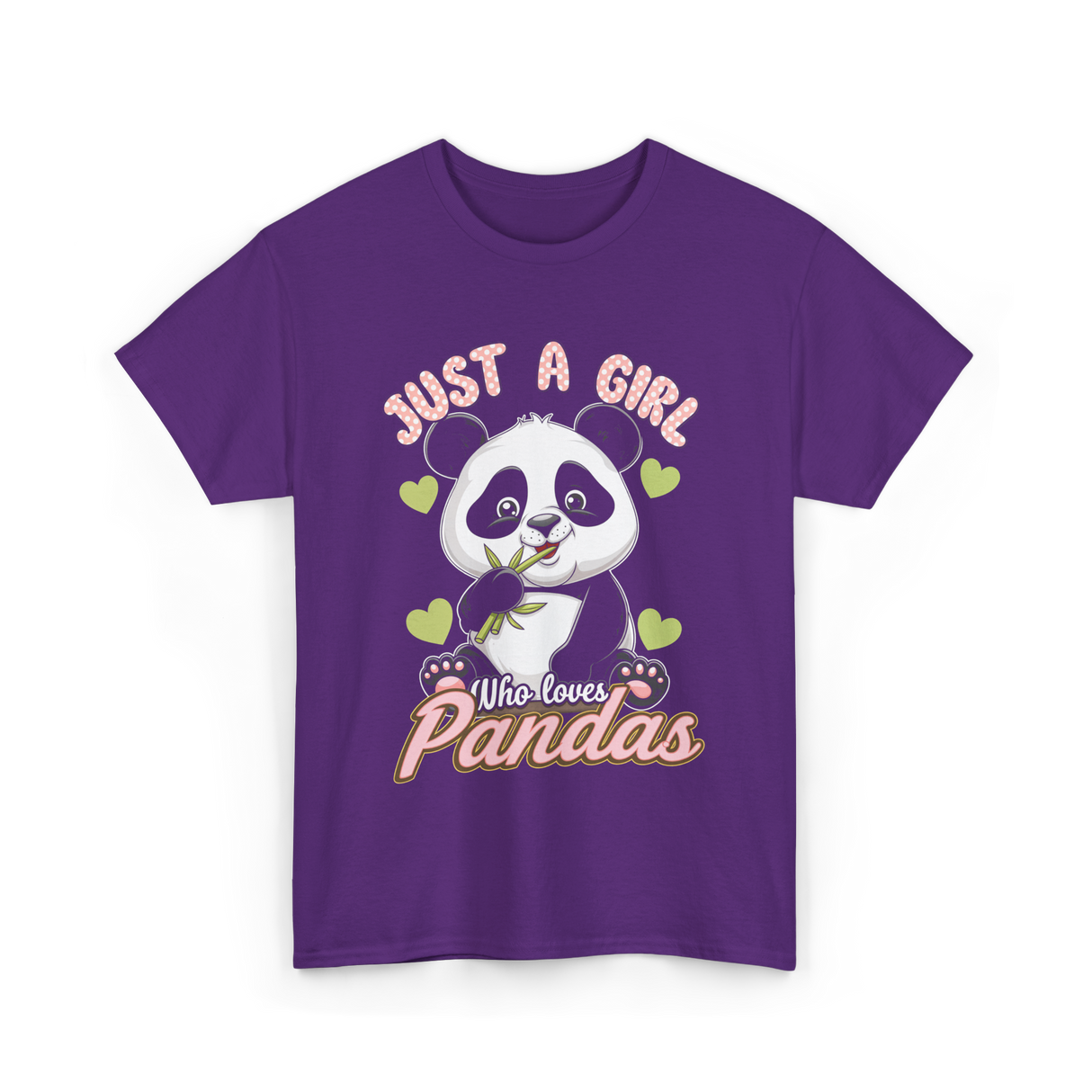 Just A Girl Who Loves Pandas Panda T-Shirt - Purple