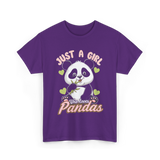 Just A Girl Who Loves Pandas Panda T-Shirt - Purple