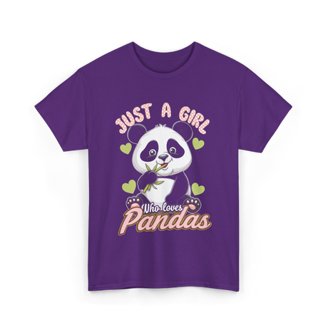 Just A Girl Who Loves Pandas Panda T-Shirt - Purple