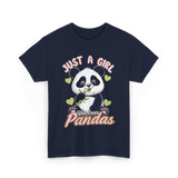 Just A Girl Who Loves Pandas Panda T-Shirt - Navy