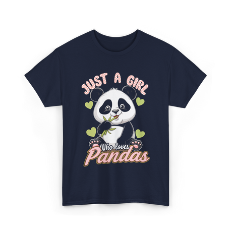 Just A Girl Who Loves Pandas Panda T-Shirt - Navy