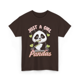 Just A Girl Who Loves Pandas Panda T-Shirt - Dark Chocolate