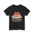 Just a Girl Who Loves Pasta Food T-Shirt - Black