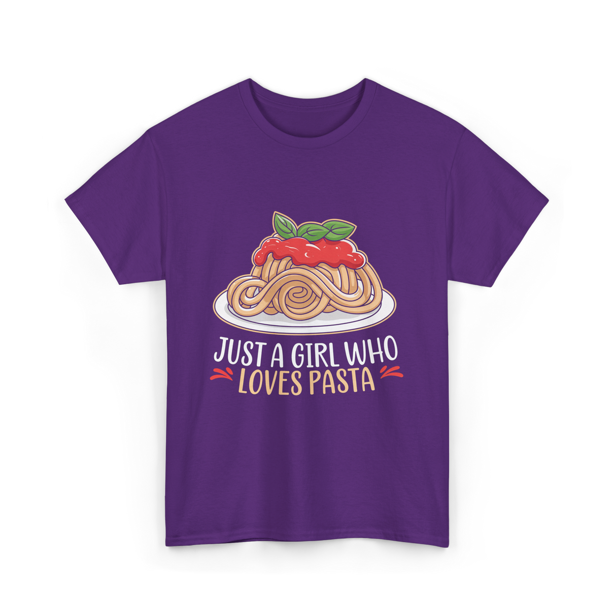 Just a Girl Who Loves Pasta Food T-Shirt - Purple