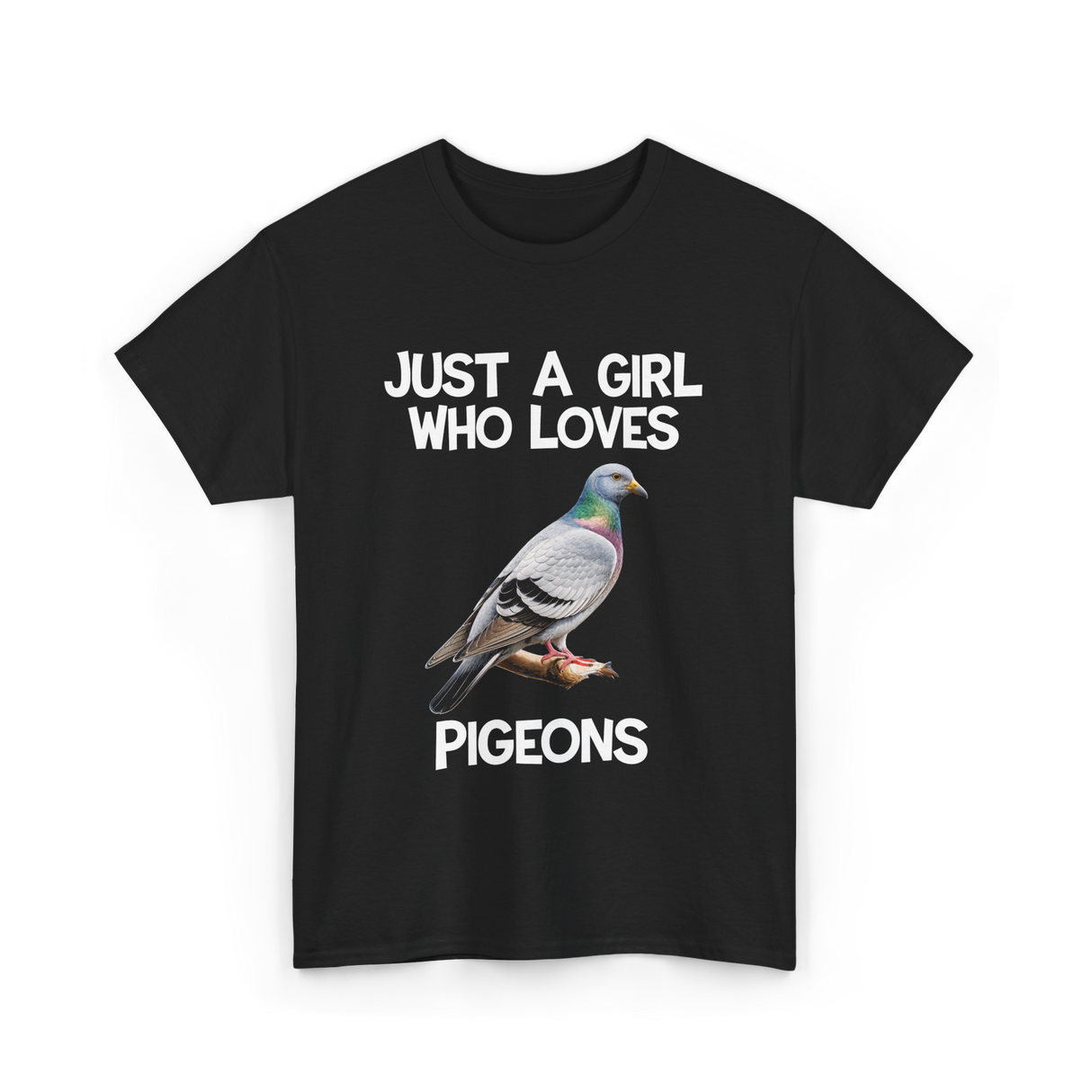 Just A Girl Who Loves Pigeons Pigeon T-Shirt - Black