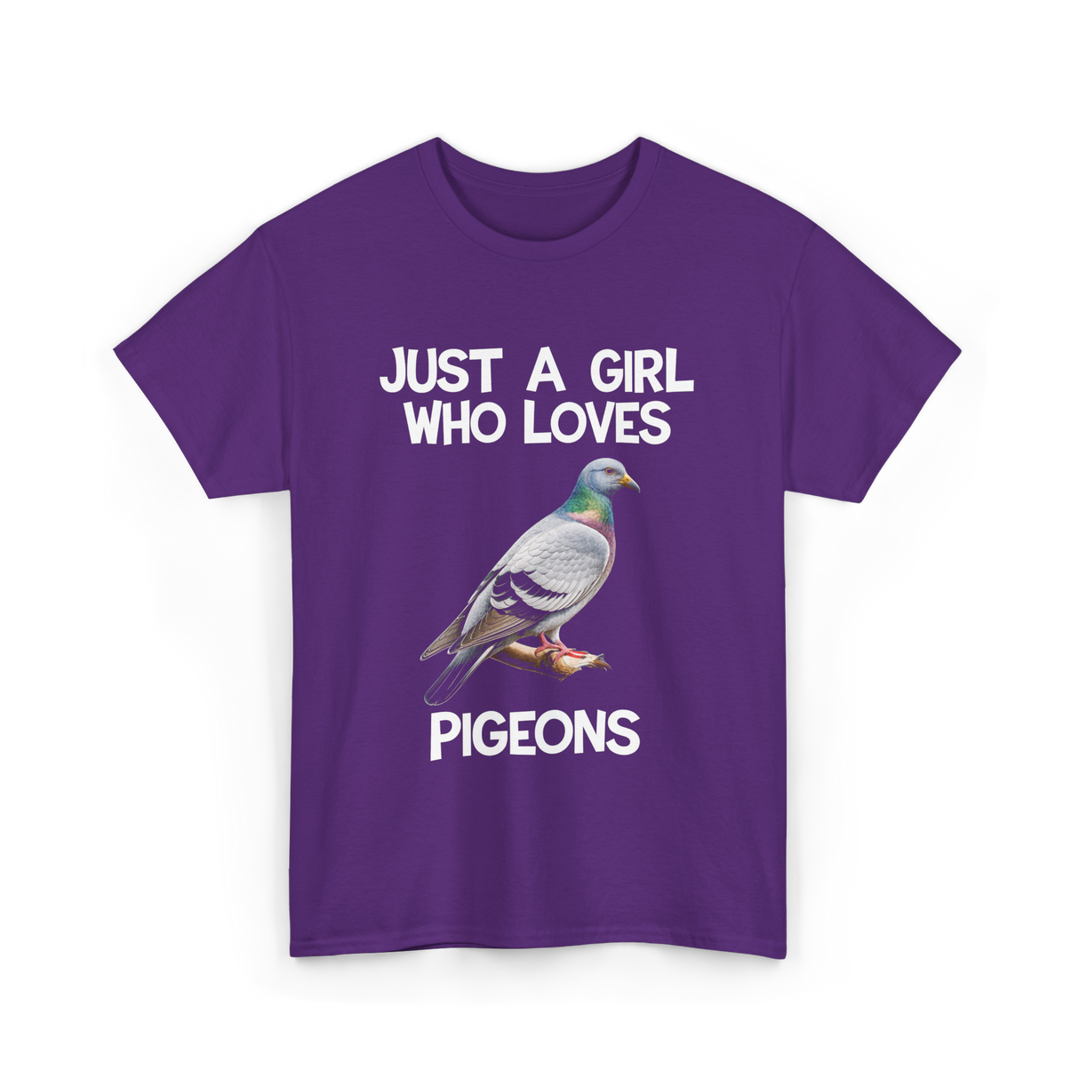 Just A Girl Who Loves Pigeons Pigeon T-Shirt - Purple