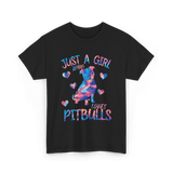 Just a Girl Who Loves Pitbulls Dog T-Shirt - Black