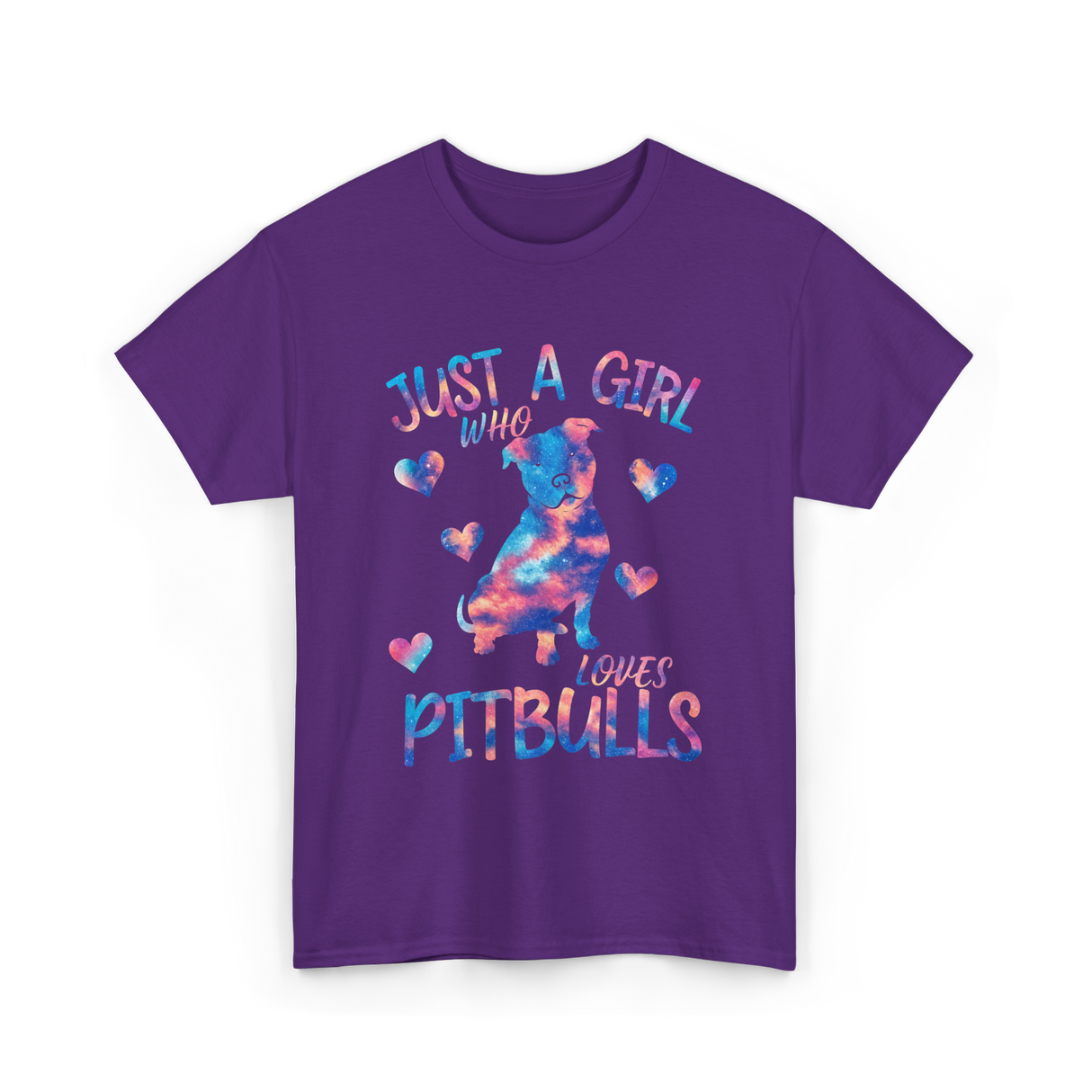 Just a Girl Who Loves Pitbulls Dog T-Shirt - Purple