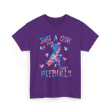 Just a Girl Who Loves Pitbulls Dog T-Shirt - Purple