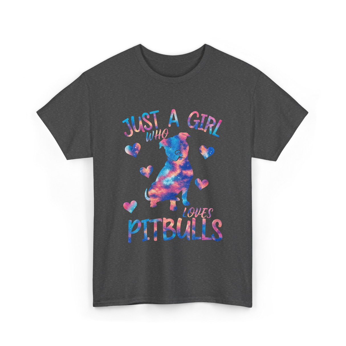 Just a Girl Who Loves Pitbulls Dog T-Shirt - Dark Heather