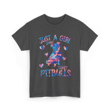 Just a Girl Who Loves Pitbulls Dog T-Shirt - Dark Heather