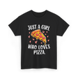 Just A Girl Who Loves Pizza T-Shirt - Black