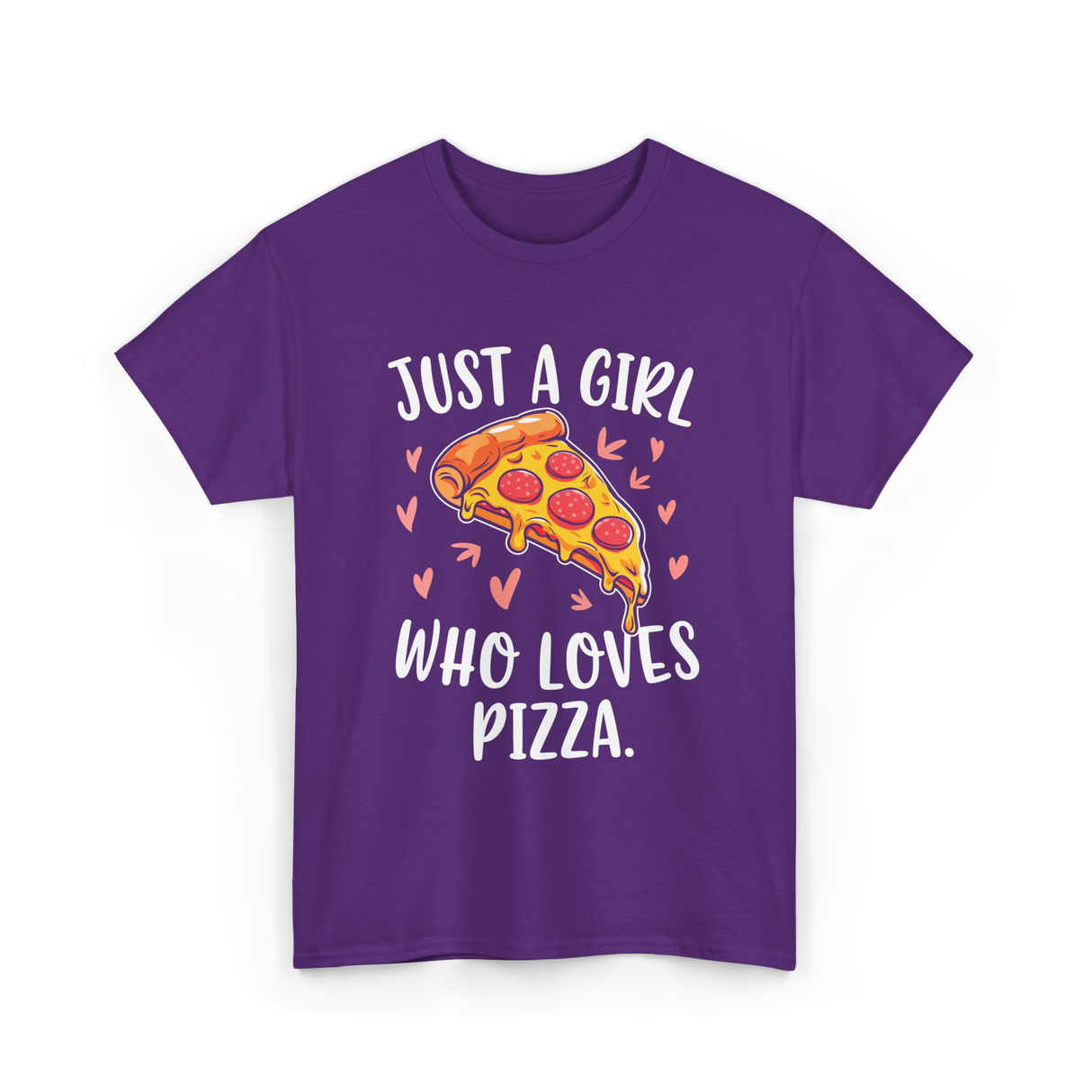 Just A Girl Who Loves Pizza T-Shirt - Purple