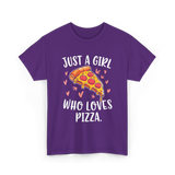 Just A Girl Who Loves Pizza T-Shirt - Purple