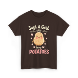 Just A Girl Who Loves Potatoes T-Shirt - Dark Chocolate