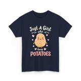 Just A Girl Who Loves Potatoes T-Shirt - Navy