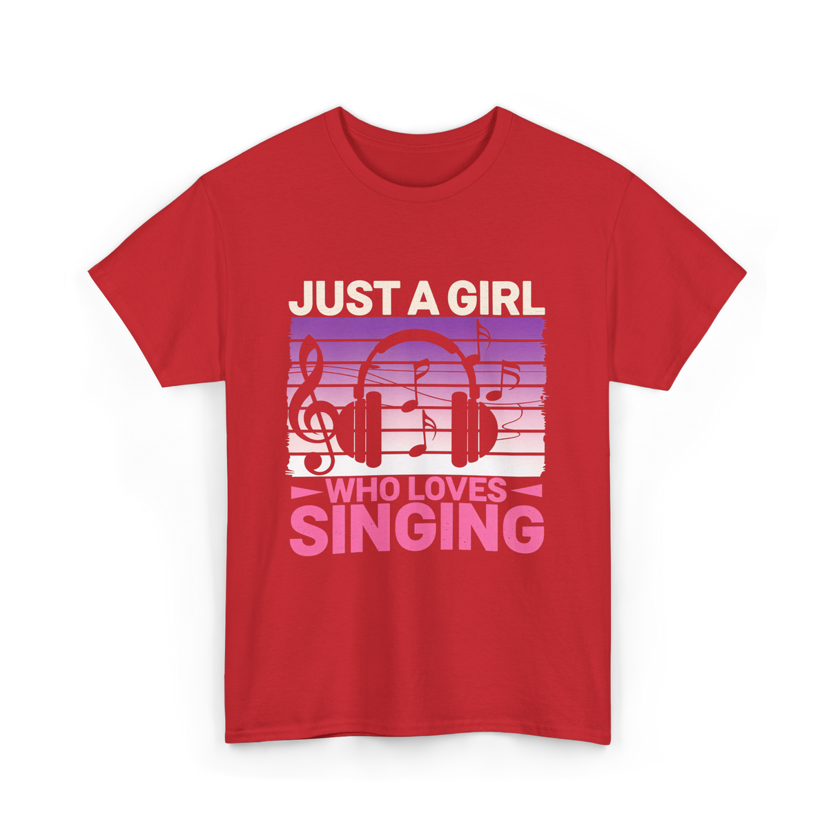 Just A Girl Who Loves Singing Music T-Shirt - Red