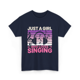 Just A Girl Who Loves Singing Music T-Shirt - Navy