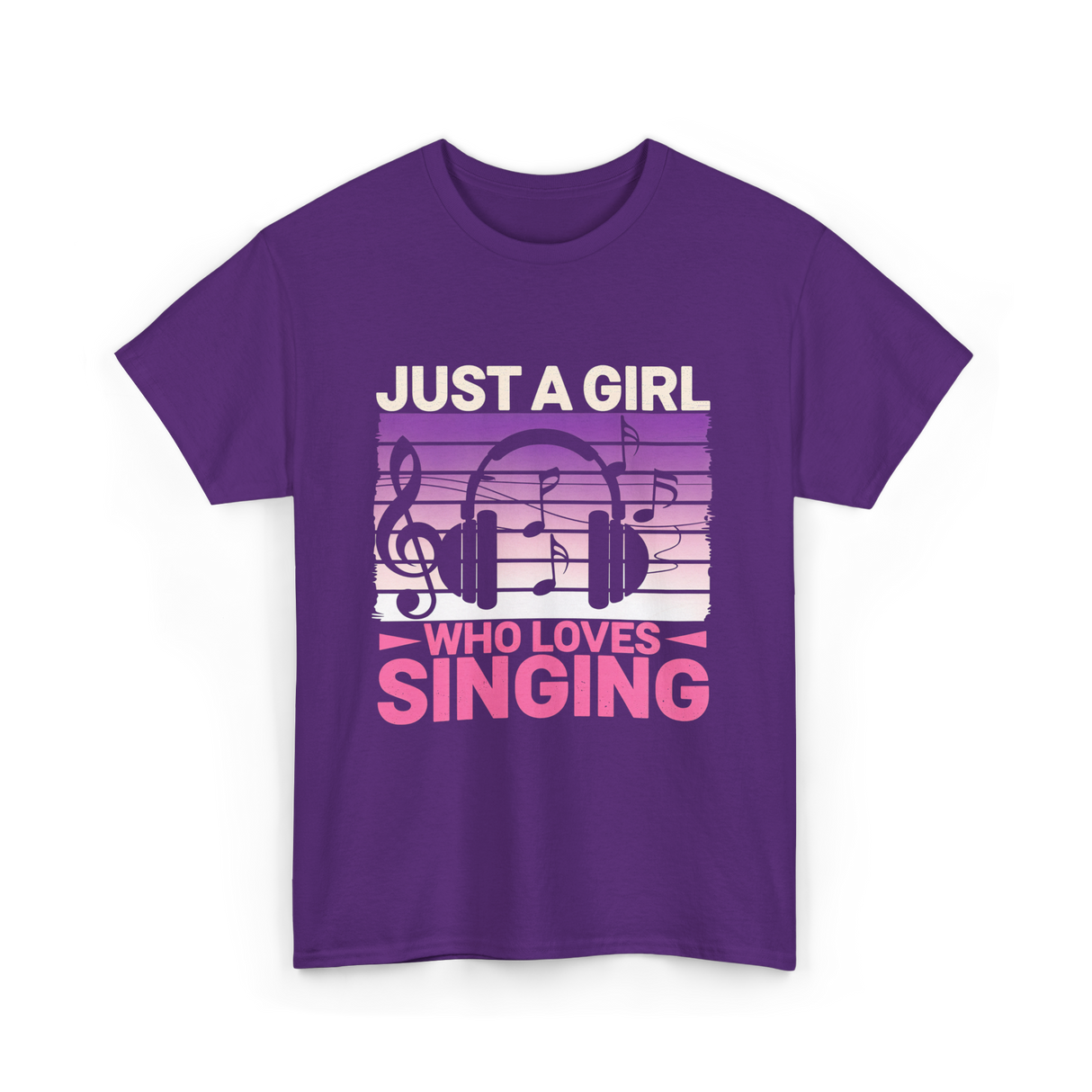 Just A Girl Who Loves Singing Music T-Shirt - Purple