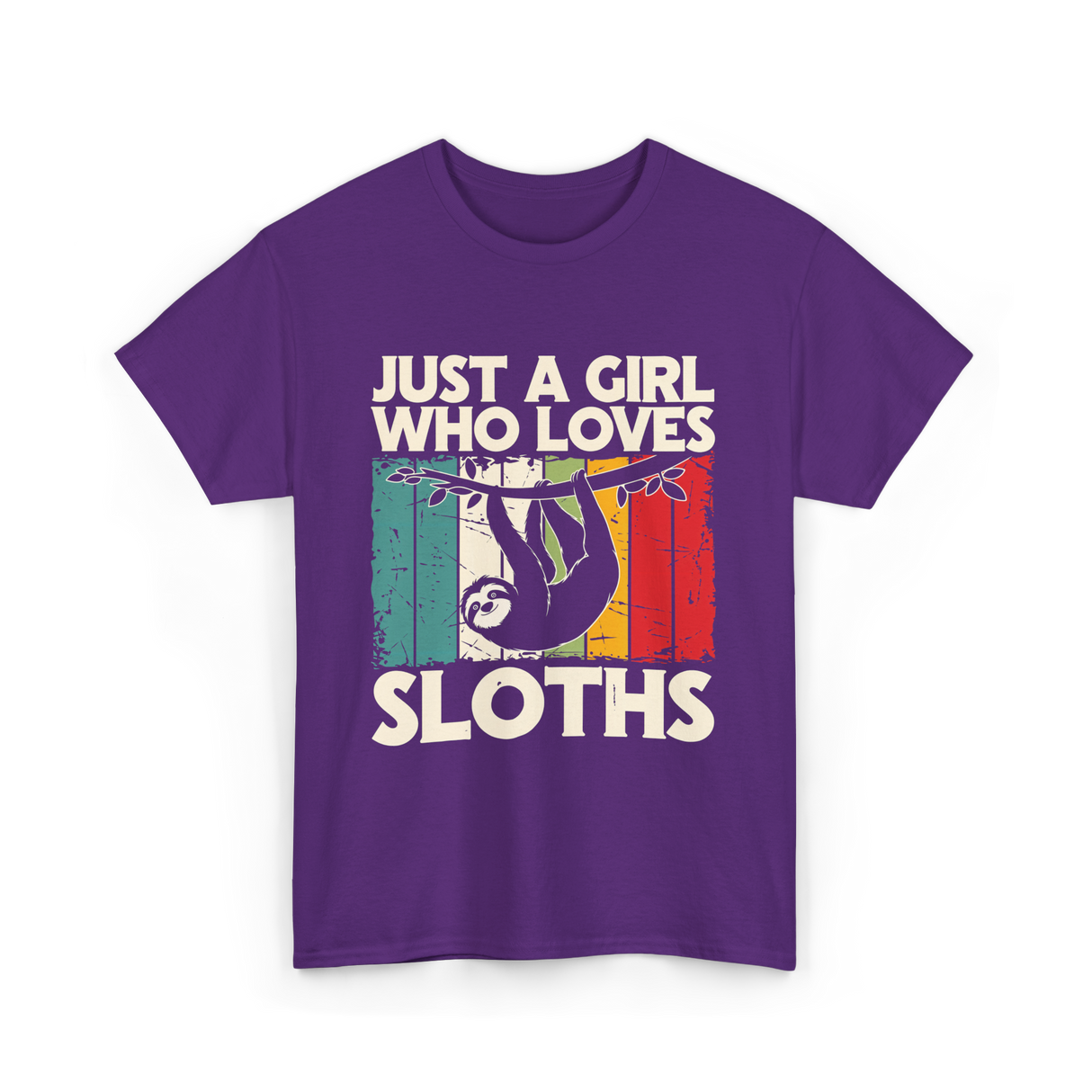 Just a Girl Who Loves Sloths T-Shirt - Purple