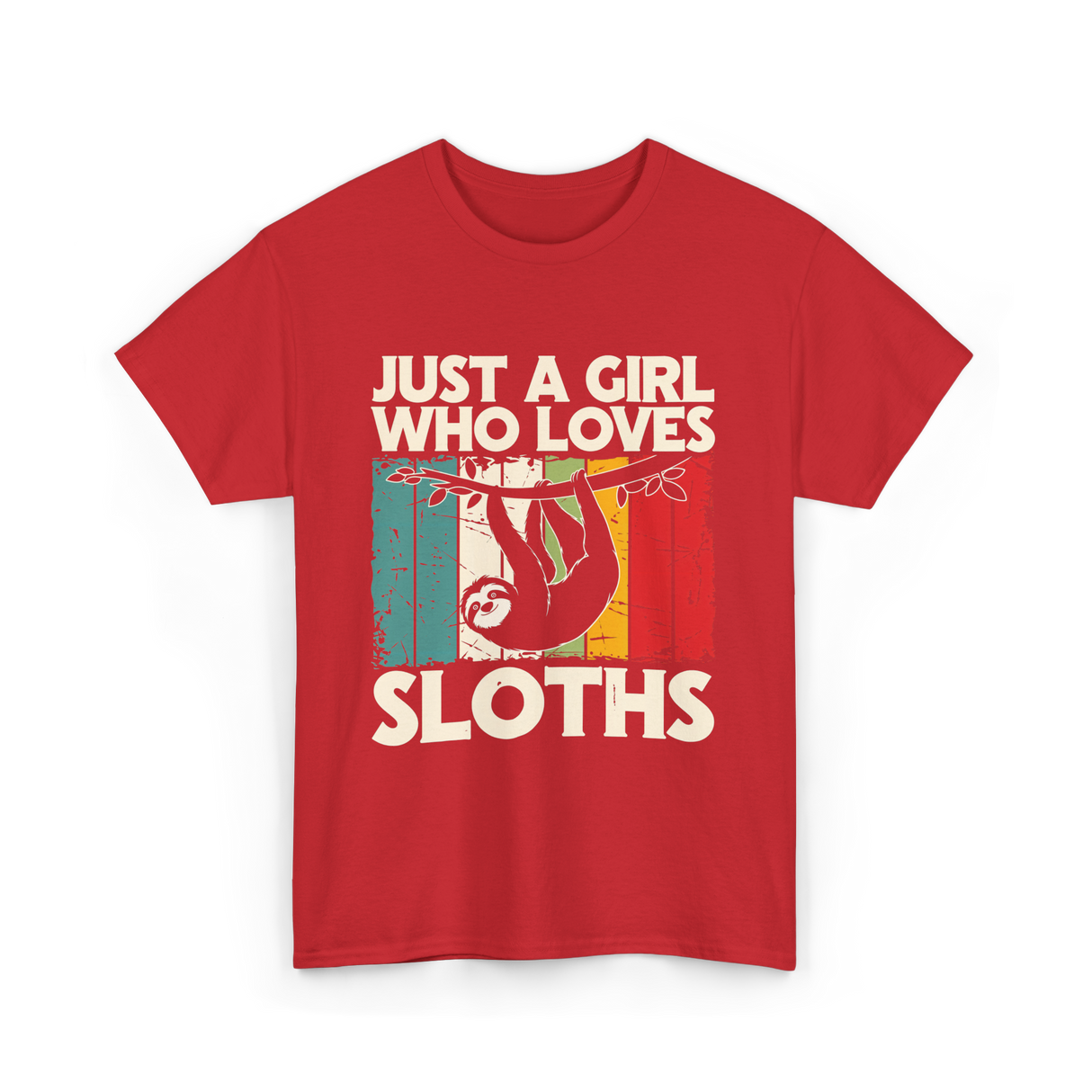 Just a Girl Who Loves Sloths T-Shirt - Red