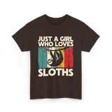 Just a Girl Who Loves Sloths T-Shirt - Dark Chocolate