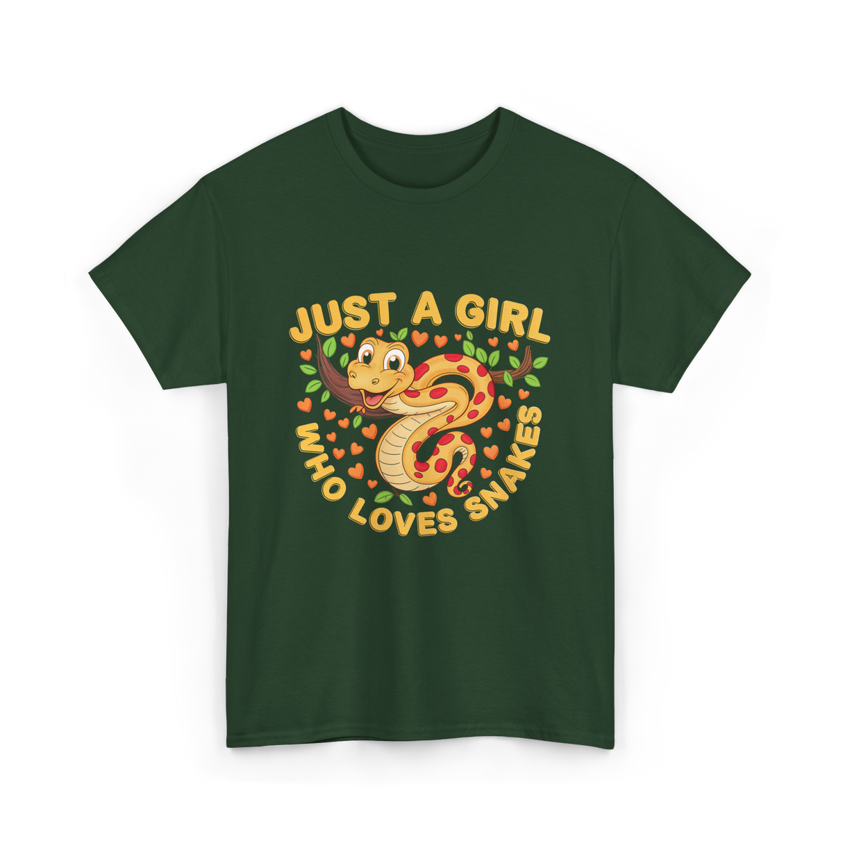 Just a Girl Who Loves Snakes Snake Lover T-Shirt - Forest Green