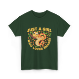 Just a Girl Who Loves Snakes Snake Lover T-Shirt - Forest Green