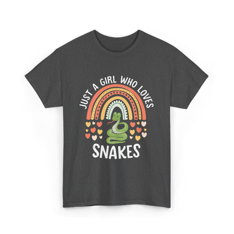 Just A Girl Who Loves Snakes Snake Lover T-Shirt - Dark Heather