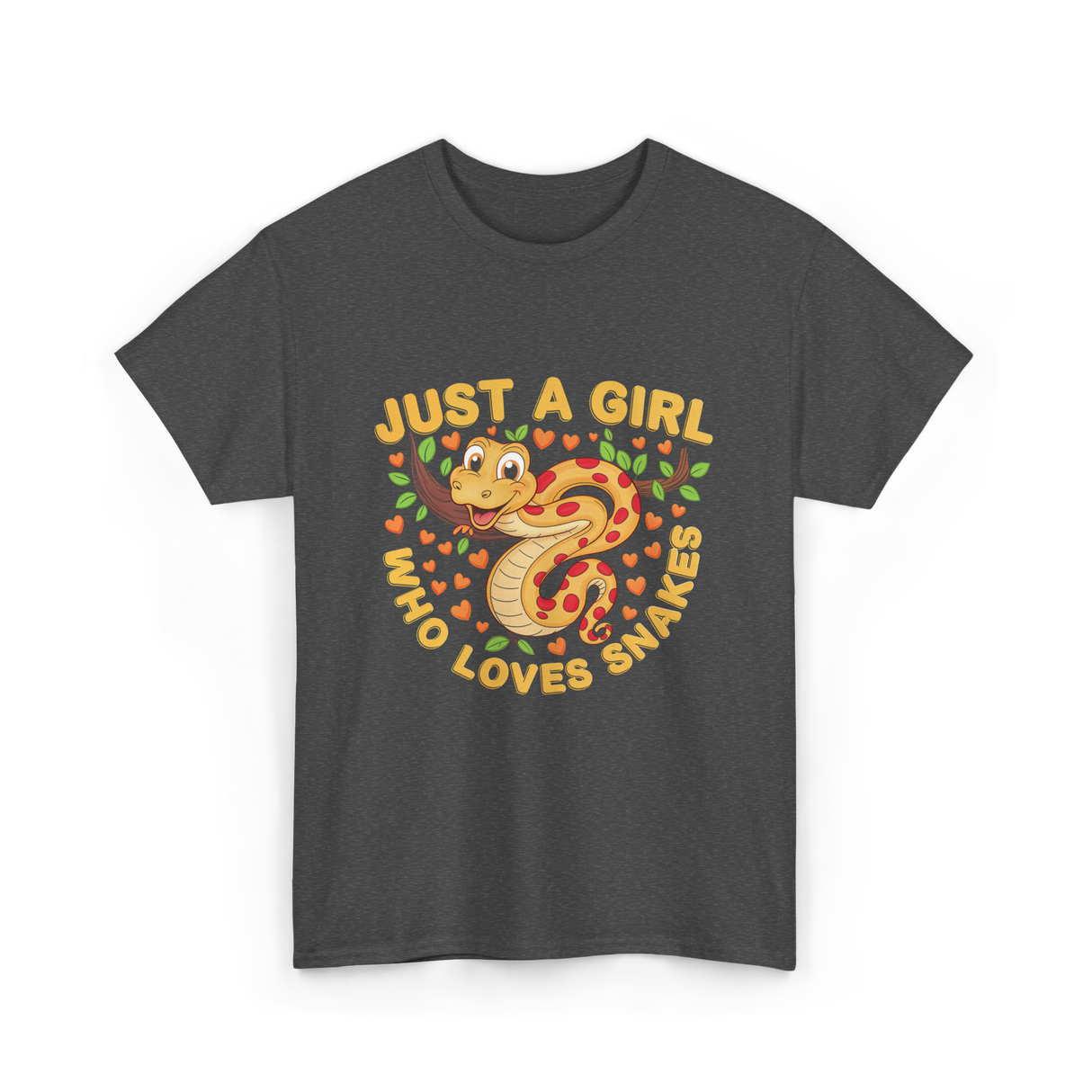 Just a Girl Who Loves Snakes Snake Lover T-Shirt - Dark Heather