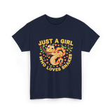 Just a Girl Who Loves Snakes Snake Lover T-Shirt - Navy