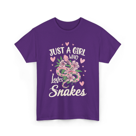 Just A Girl Who Loves Snakes Snake Lover T-Shirt - Purple