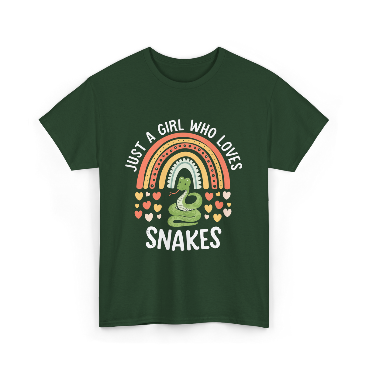 Just A Girl Who Loves Snakes Snake Lover T-Shirt - Forest Green