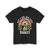 Just A Girl Who Loves Snakes Snake Lover T-Shirt - Black