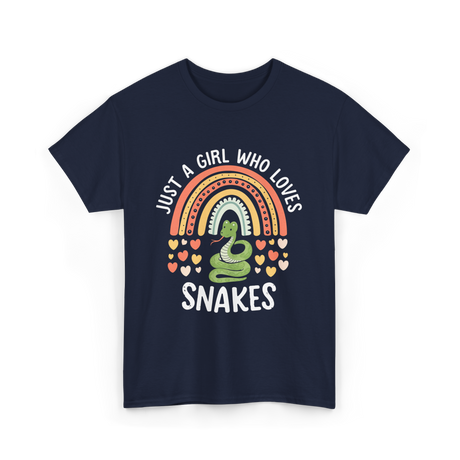 Just A Girl Who Loves Snakes Snake Lover T-Shirt - Navy