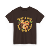 Just a Girl Who Loves Snakes Snake Lover T-Shirt - Dark Chocolate