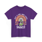 Just A Girl Who Loves Snakes Snake Lover T-Shirt - Purple