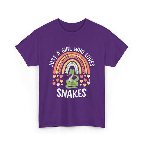 Just A Girl Who Loves Snakes Snake Lover T-Shirt - Purple