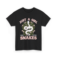 Just A Girl Who Loves Snakes Snake T-Shirt - Black