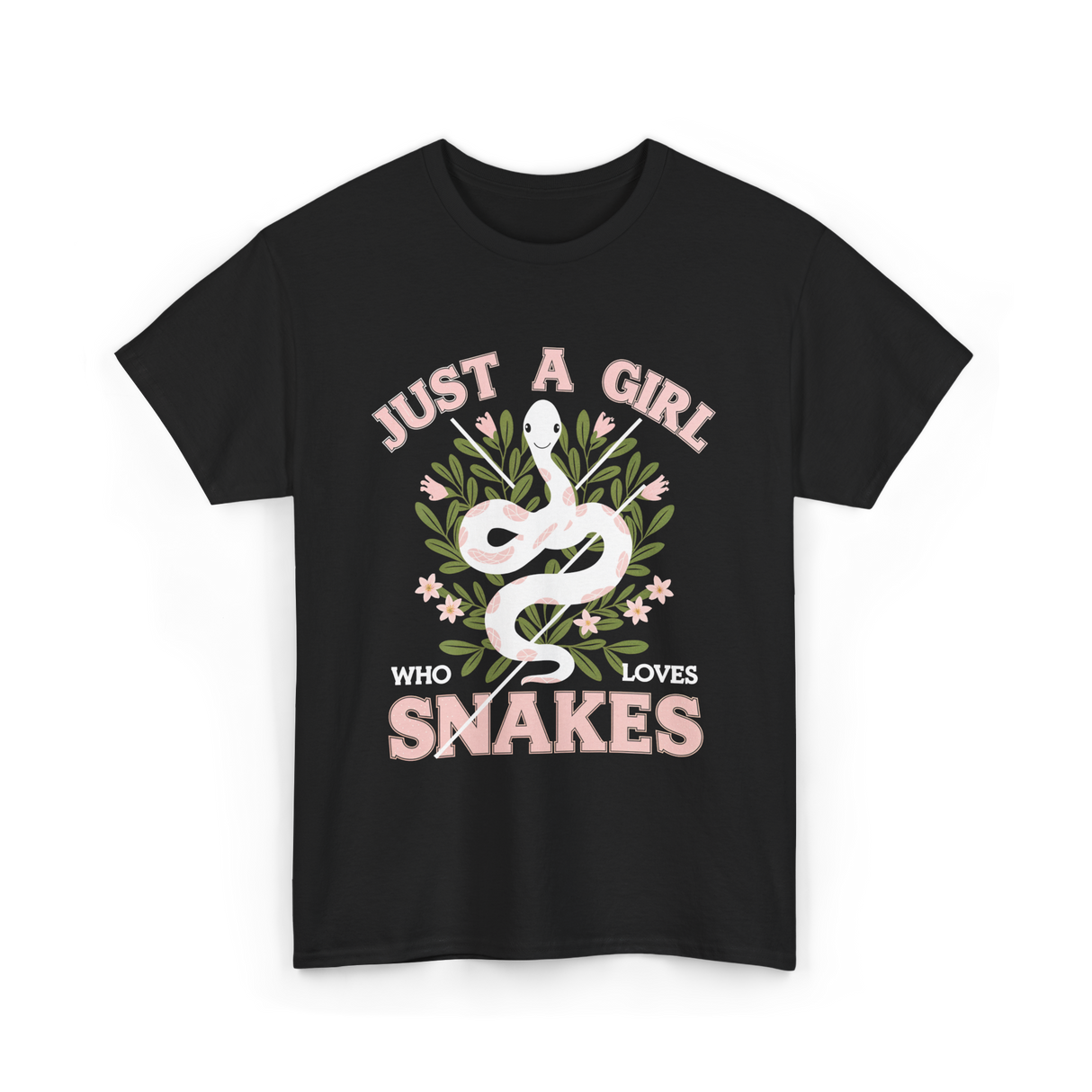 Just A Girl Who Loves Snakes Snake T-Shirt - Black