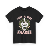 Just A Girl Who Loves Snakes Snake T-Shirt - Black