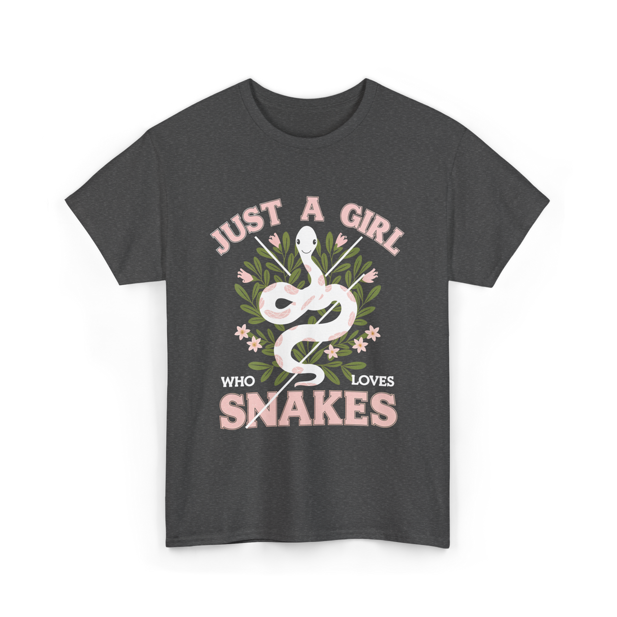 Just A Girl Who Loves Snakes Snake T-Shirt - Dark Heather