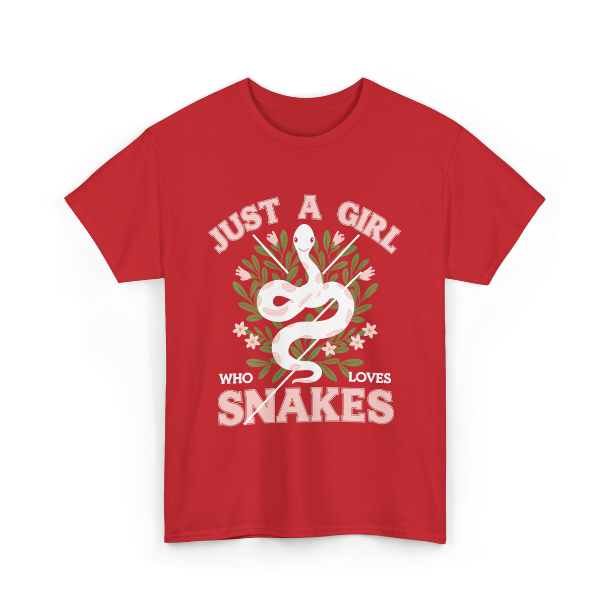 Just A Girl Who Loves Snakes Snake T-Shirt - Red