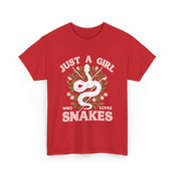 Just A Girl Who Loves Snakes Snake T-Shirt - Red