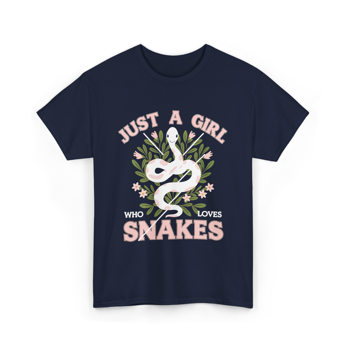 Just A Girl Who Loves Snakes Snake T-Shirt - Navy