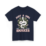 Just A Girl Who Loves Snakes Snake T-Shirt - Navy