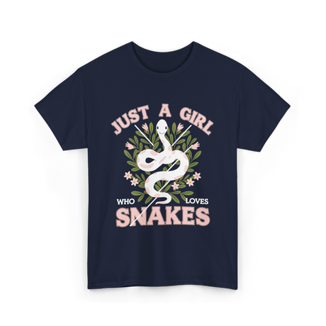 Just A Girl Who Loves Snakes Snake T-Shirt - Navy