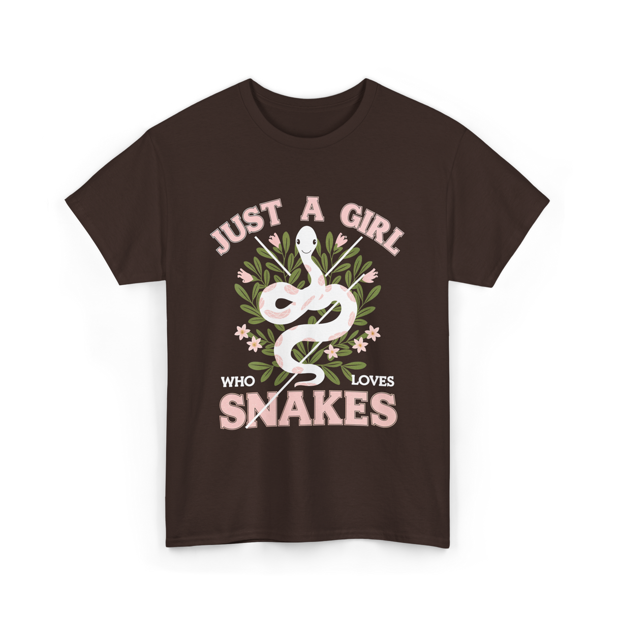 Just A Girl Who Loves Snakes Snake T-Shirt - Dark Chocolate