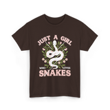 Just A Girl Who Loves Snakes Snake T-Shirt - Dark Chocolate