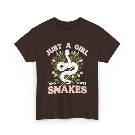 Just A Girl Who Loves Snakes Snake T-Shirt - Dark Chocolate